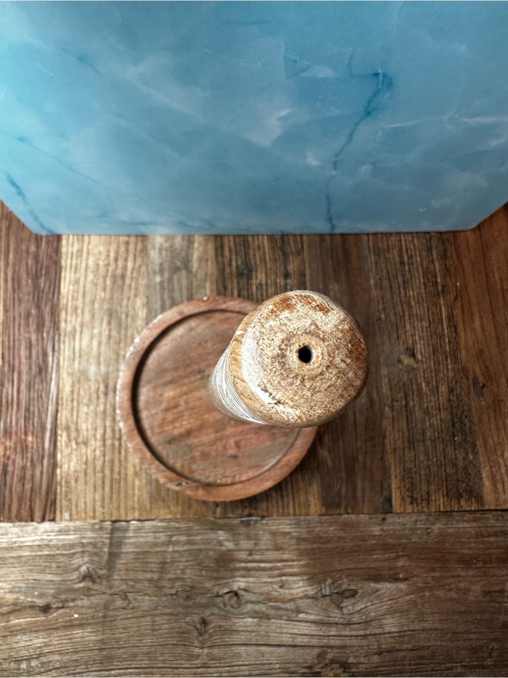 Whitewashed Wood paper towel holder - Picture 3 of 7